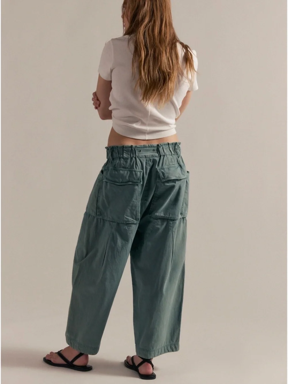 Free peopleLight Green Wide Cargo pants - Picture 5 of 12